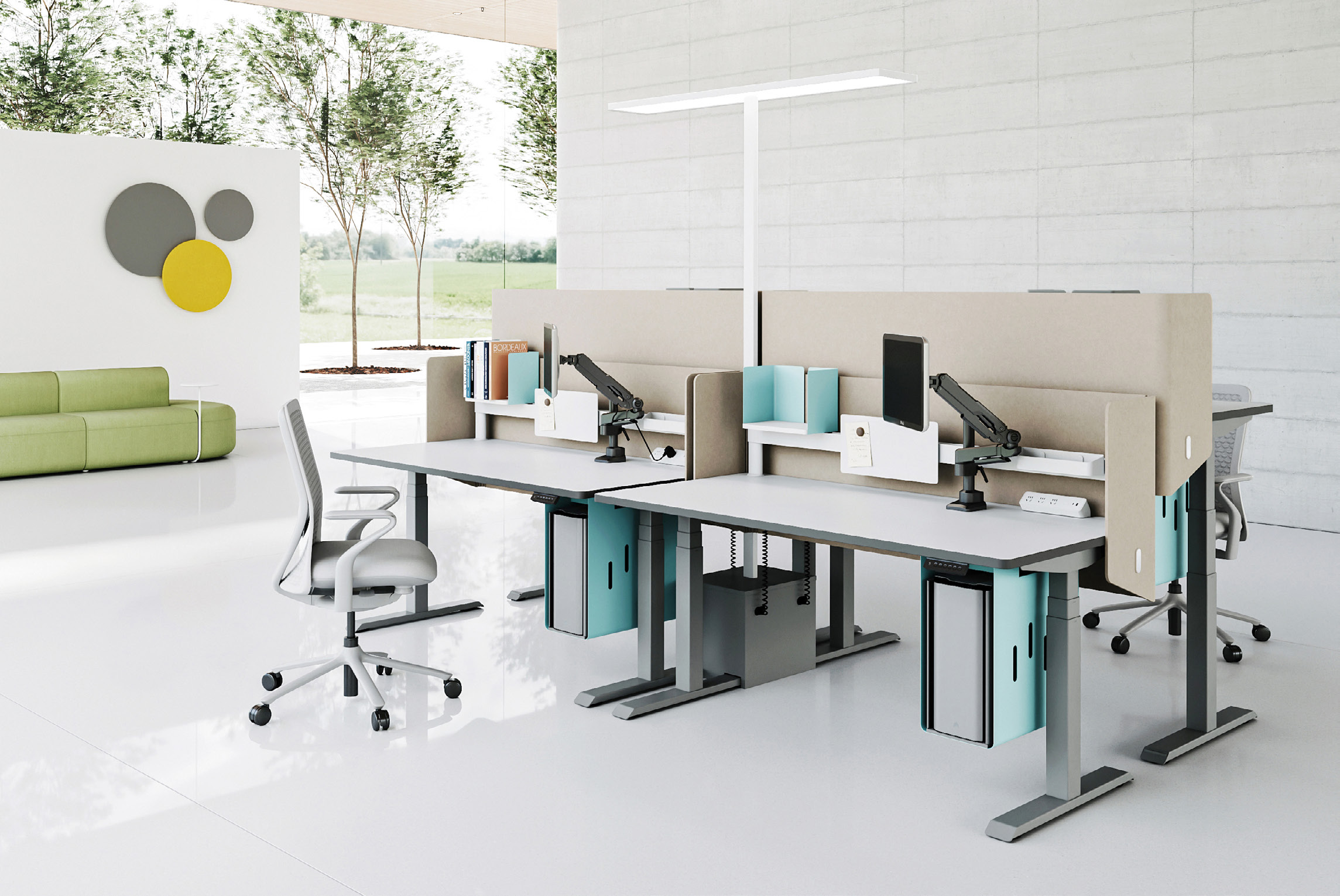 電動升降辦公桌班臺升降會議桌智能辦公家具